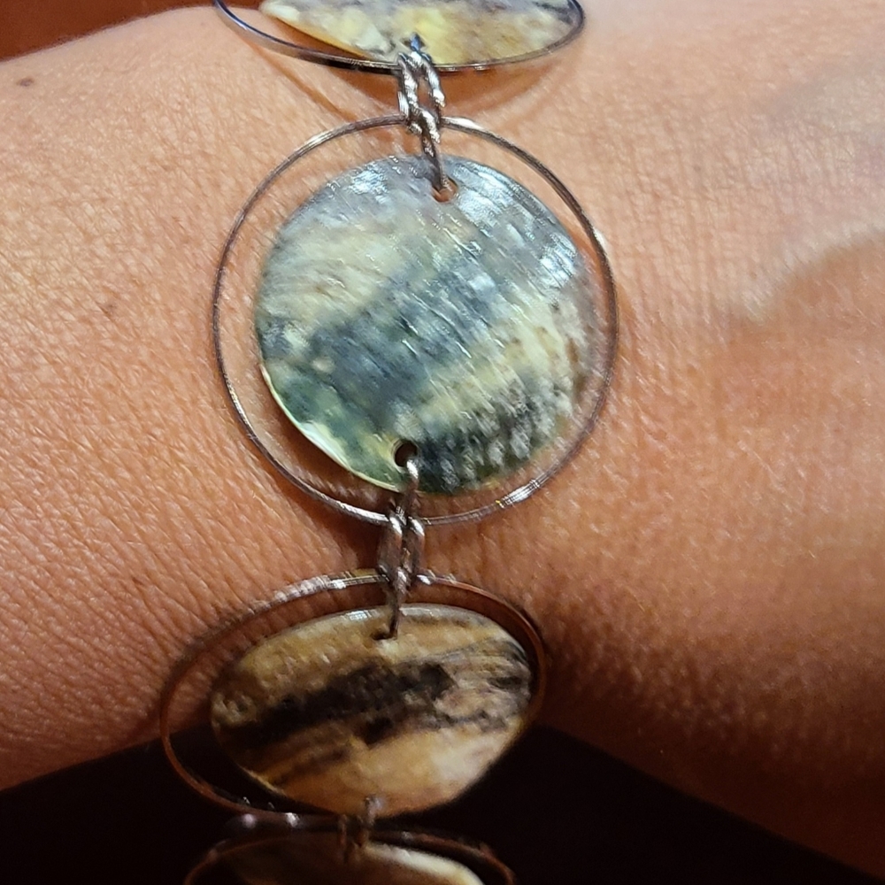 Shell silver bracelet with extender - Picture 3 of 3